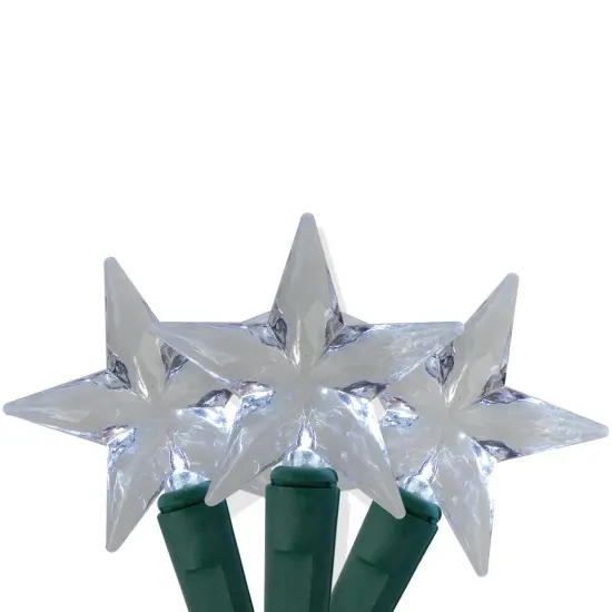 Hofert LED M5 Star Christmas Lights - Pure White - 8' Green Wire - 25ct Clear {1}
