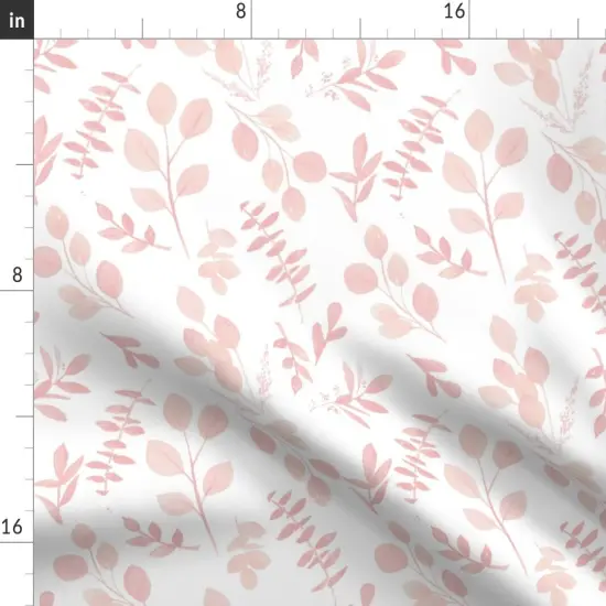 Various Fabrics by the Yard or Fat Quarter Watercolor Leaves Blush Pink Eucalyptus Botanical Nature Pastel Custom Printed Fabric by Spoonflower {2}
