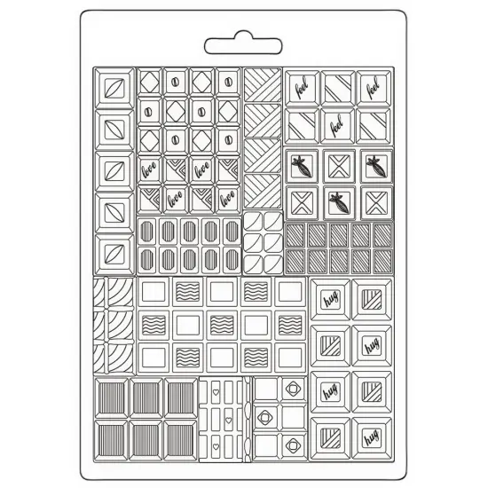 Stamperia Soft Maxi Mould A5-Coffee And Chocolate Bars {1}