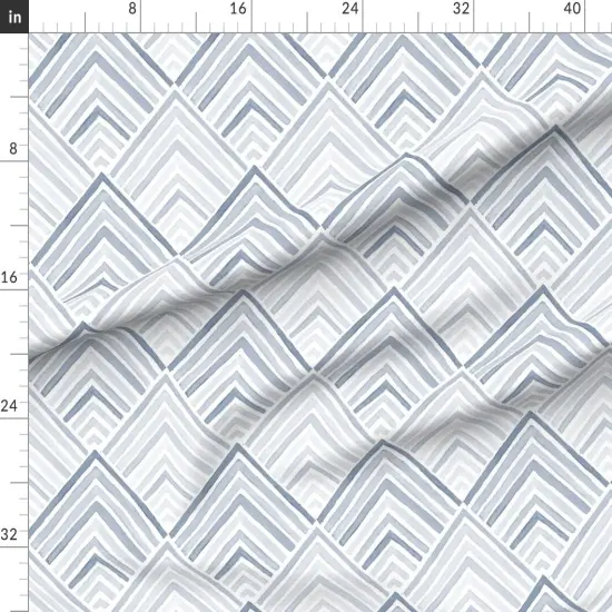 Various Fabrics by the Yard or Fat Quarter Coastal Geometric Modern Blue Monochrome Lines Neutral Beach Sea Chevron Custom Printed Fabric by Spoonflower {1}