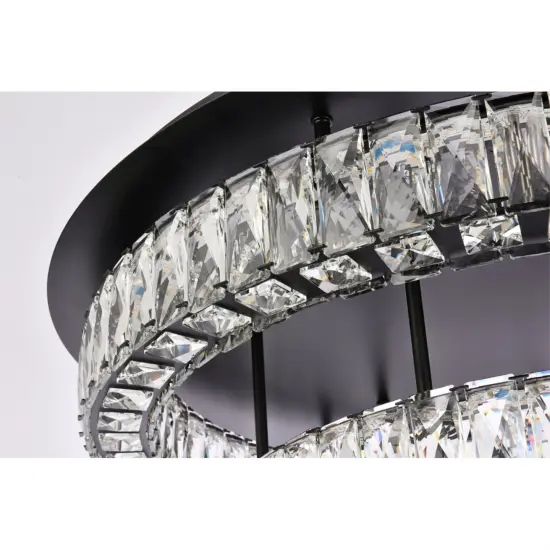 Monroe 30 inch LED double flush mount in black {5}