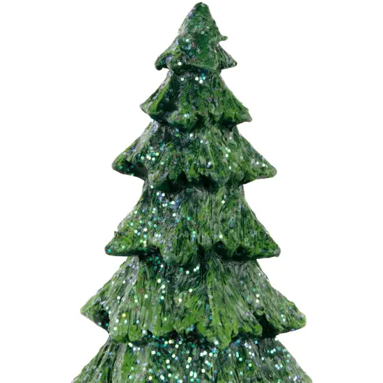 Northlight Glittered Pine Tree Christmas Decoration - 9.5" Green {5}