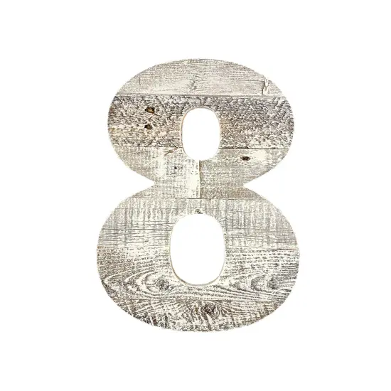 Rustic Farmhouse Large 16" White Wash Decorative Monogram Wood Number {3}