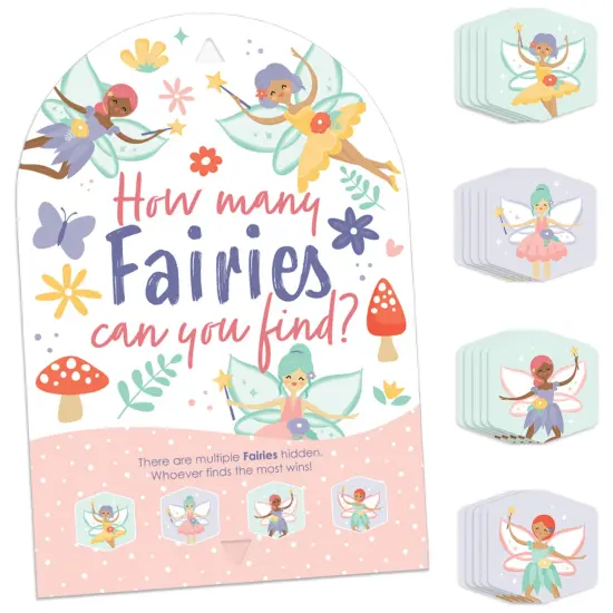 Big Dot of Happiness Let's Be Fairies - Fairy Garden Birthday Party Scavenger Hunt - 1 Stand and 48 Game Pieces - Hide and Find Game {1}