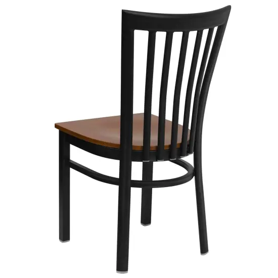 Emma and Oliver 2 Pack School House Back Metal Restaurant Chair Cherry/BlackMetal {3}
