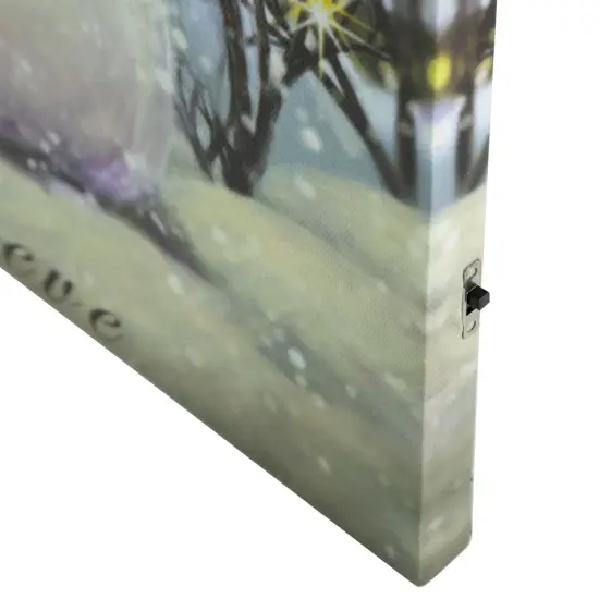 Northlight LED Lighted Snowman and Bird Friends Christmas Canvas Wall Art 15.75" x 11.75" White {6}