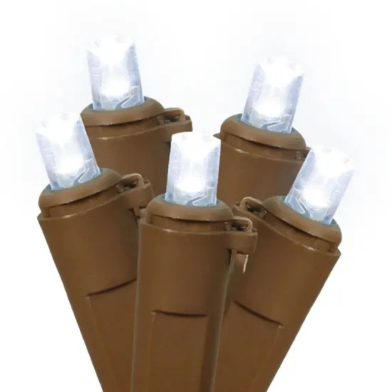 150 Cool White Wide Angle Net LED Lights 2Ft. x8Ft. Brown Wire Christmas set {1}