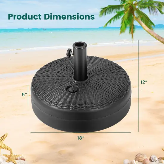 Costway 18'' Patio Fillable Round Umbrella Base Stand Holder Fit Pole 1.5''/1.9'' Weighted {3}