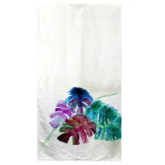 Betsy Drake Monstera Leaves Beach Towel Multicolor {1}