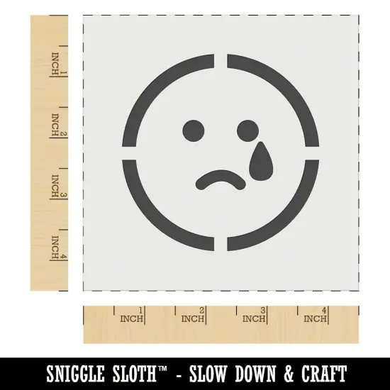 Sad Tear Crying Frown Face Emoticon Wall Cookie DIY Craft Reusable Stencil {6}
