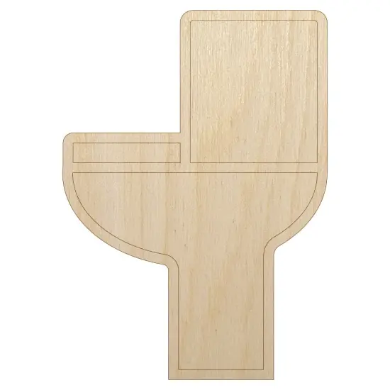 Toilet Symbol Outline Unfinished Wood Shape Piece Cutout for DIY Craft Projects {1}