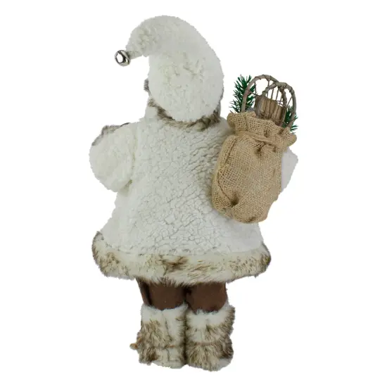 Northlight 12" Snow Lodge Santa Christmas Figure with Lantern White {6}
