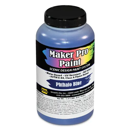 Smooth-On Maker Pro Acrylic-Urethane Paint - Phthalo Blue, 16 oz {1}