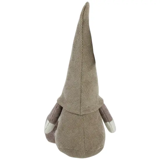 Northlight Plush Sitting Gnome with Corduroy Hat Christmas Figure - 10" - Brown and White {5}
