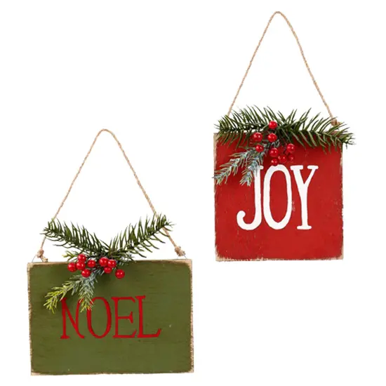 Northlight 7" Hanging "NOEL" Christmas Wall Decor with Pine and Berries Green {5}
