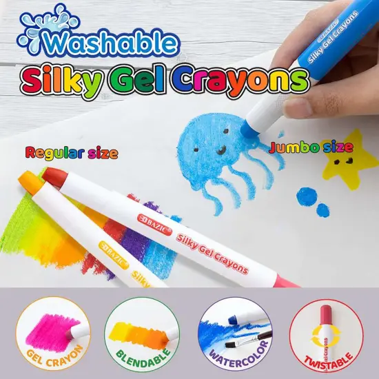 Washable Silky Gel Crayons, 24 Per Pack, 2 Packs {6}