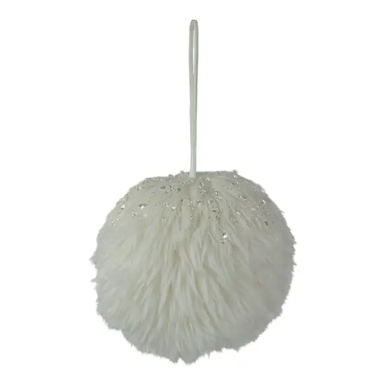 Northlight Faux Fur Christmas Ball Ornament - 4" - White {3}