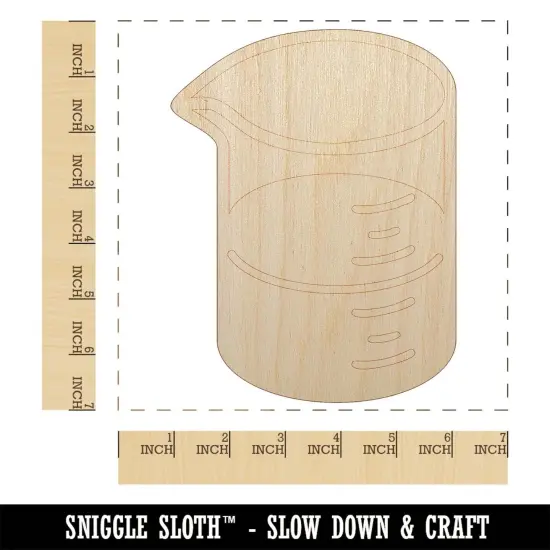 Glass Beaker Chemistry Science Unfinished Wood Shape Piece Cutout for DIY Craft Projects {1}