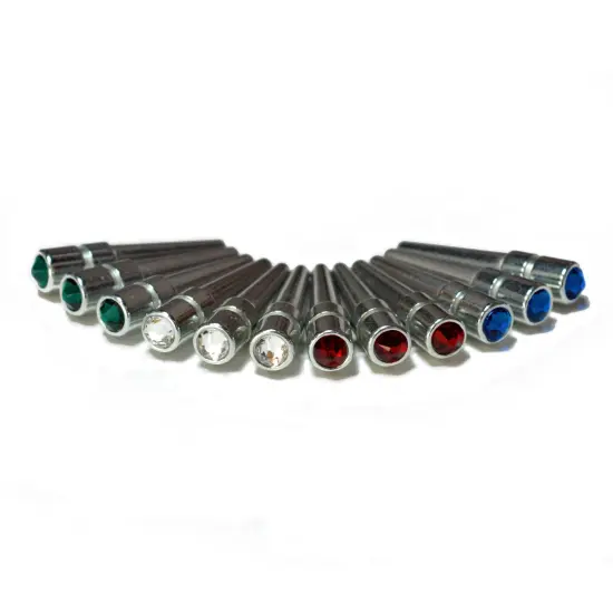 WE Games Chrome Metal Cribbage Pegs with Swarovski Austrian Crystals - Set of 12 - Red, Clear, Green, and Blue Crystals {1}