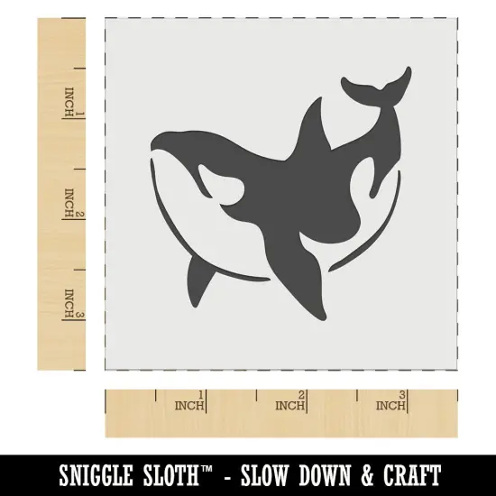 Orca Killer Whale Swimming Wall Cookie DIY Craft Reusable Stencil {6}
