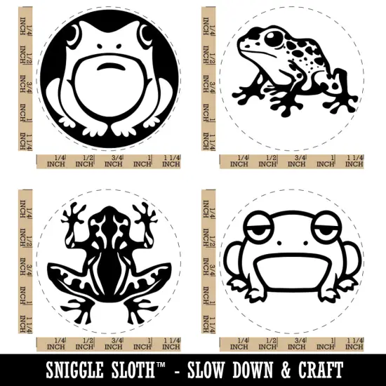 Frog Poison Tribal Grumpy Cute Sitting Rubber Stamp Set for Stamping Crafting Planners {1}