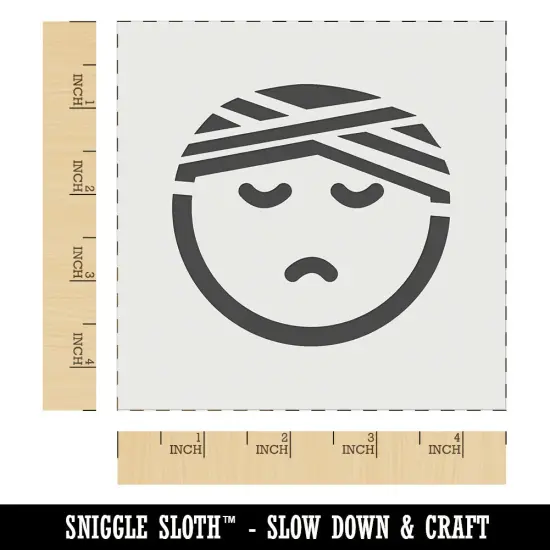 Sick Ill Face Hospital Bandage Emoticon Wall Cookie DIY Craft Reusable Stencil {6}