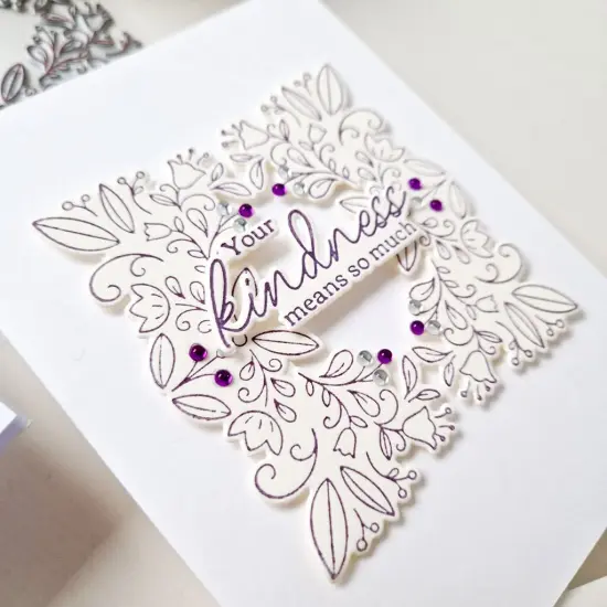 Pinkfresh Studio Die-Floral Square Frame {5}