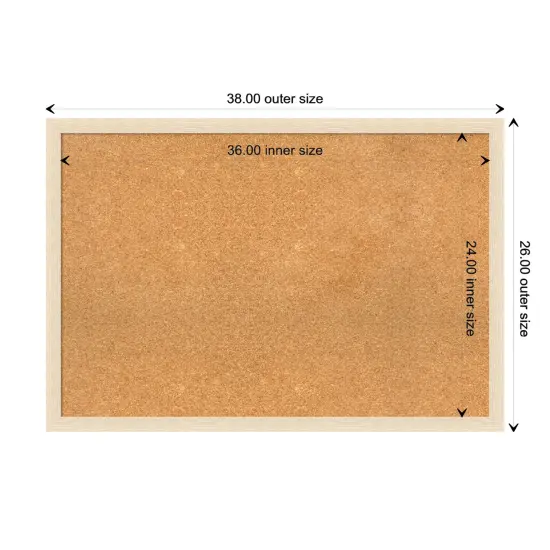 Woodgrain Stripe Wood Framed Corkboard, Natural Cork Blonde {3}