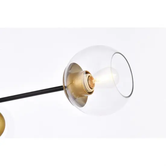 Briggs 32 inch pendant in black and brass with clear shade {5}