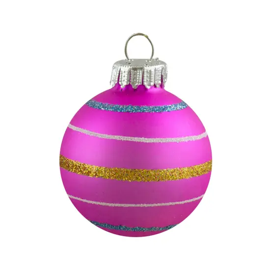 Northlight Matte Glass Christmas Ball Ornaments - 1.5" (40mm) - Multicolor - 10ct {6}