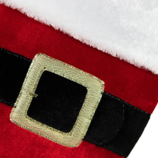 Northlight 20" Red and White Velveteen Santa Claus Belt Buckle Christmas Stocking {6}