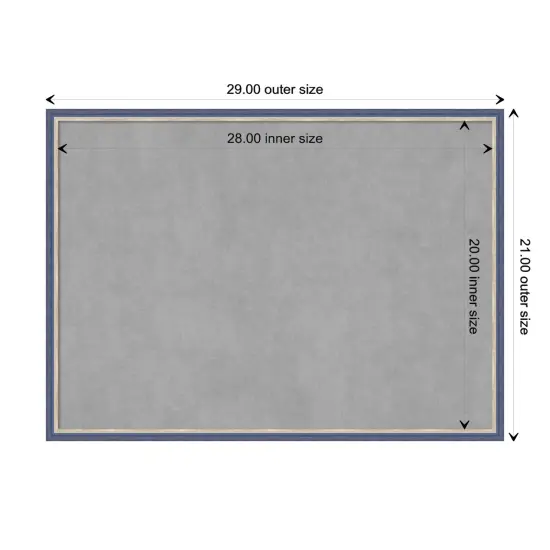 Theo Narrow Wood Framed Magnetic Board Theo Blue {3}