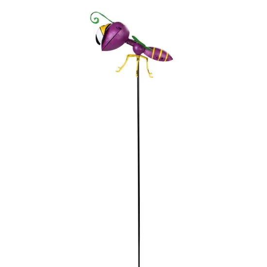 Napco Wasp-Shaped Metal Outdoor Garden Stake - 30" Purple {1}