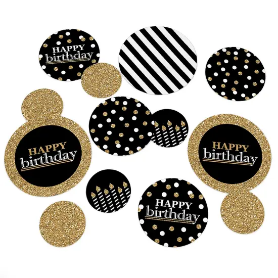 Big Dot of Happiness Adult Happy Birthday - Gold - Birthday Party Giant Circle Confetti - Party Decorations - Large Confetti 27 Count {1}