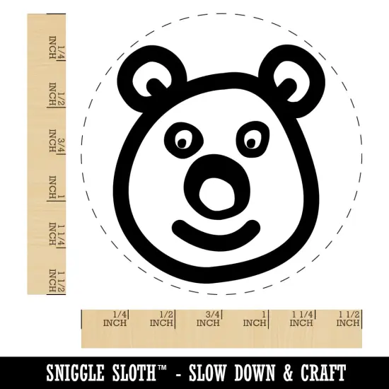 Bear Face Doodle Self-Inking Rubber Stamp for Stamping Crafting Planners Blue {1}
