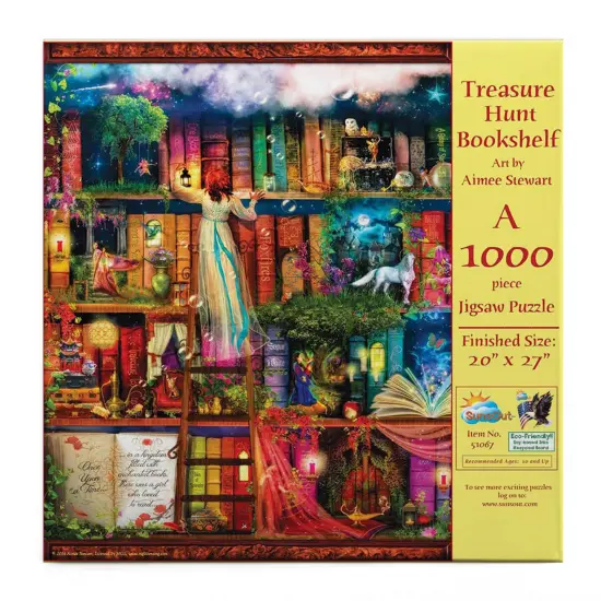 Sunsout Treasure Hunt Bookshelf 1000 pc Jigsaw Puzzle 51067 {4}