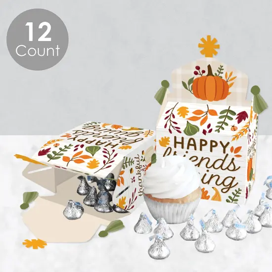 Big Dot of Happiness Fall Friends Thanksgiving - Treat Box Party Favors - Friendsgiving Party Goodie Gable Boxes - Set of 12 {4}
