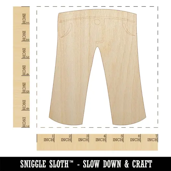 Pants Jeans Trousers Clothes Laundry Unfinished Wood Shape Piece Cutout for DIY Craft Projects {1}