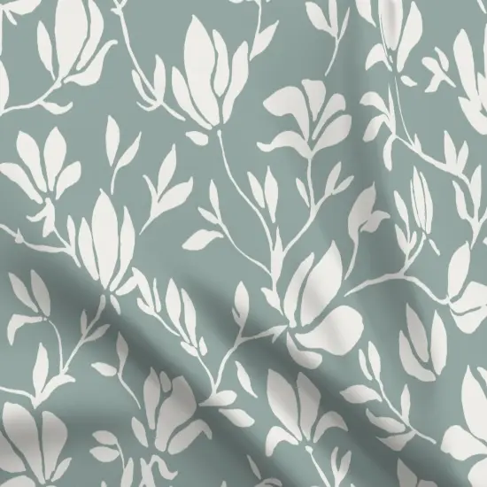 Various Fabrics by the Yard or Fat Quarter Modern Floral Large Scale Sage Green Elegant Custom Printed Fabric by Spoonflower {5}