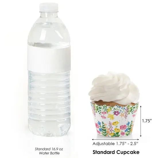 Big Dot of Happiness Wildflowers - Boho Floral Party Decorations - Party Cupcake Wrappers - Set of 12 {4}