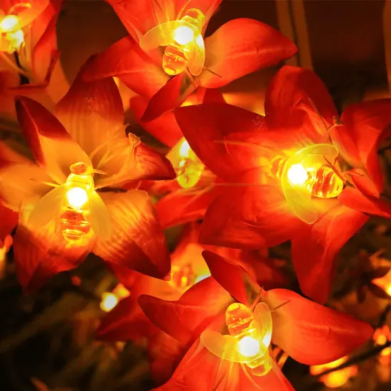 20 LED Solar String LightsOutdoor Waterproof Simulation Honey Bees Decor for Garden Xmas Decorations Warm White {4}