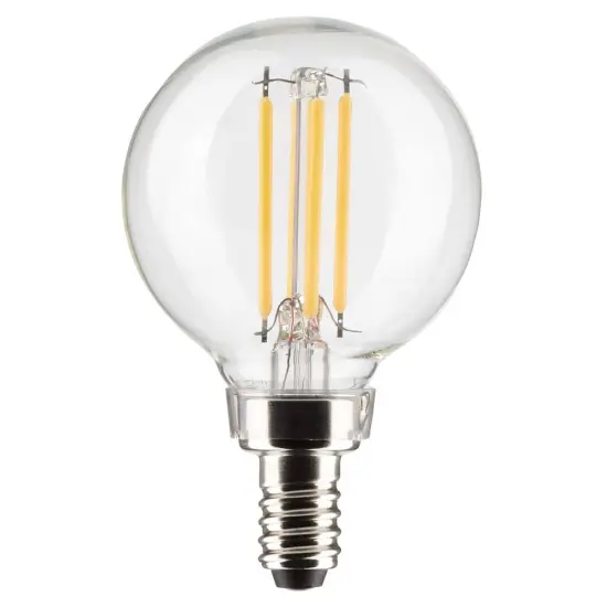 Satco 4w G16.5 Globe Filament LED 4000K Candelabra Base Dimmable - 40w equiv Cool White {1}