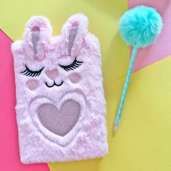 Wrapables Plush Journal, A5 Lined Notebook Diary for Writing and Drawing Tie-Dye Cat {12}