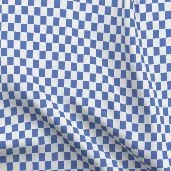 Various Fabrics by the Yard or Fat Quarter Blue Geometric Hand-Drawn Stamp Checkered Checks Block Print Medium Scale Race Rally Finish Flag Custom Printed Fabric by Spoonflower {5}