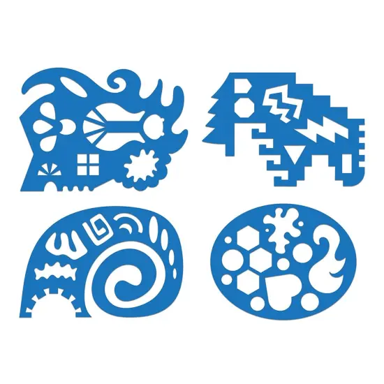 Unruly Rulers Stencils, 4 Per Pack, 2 Packs {2}