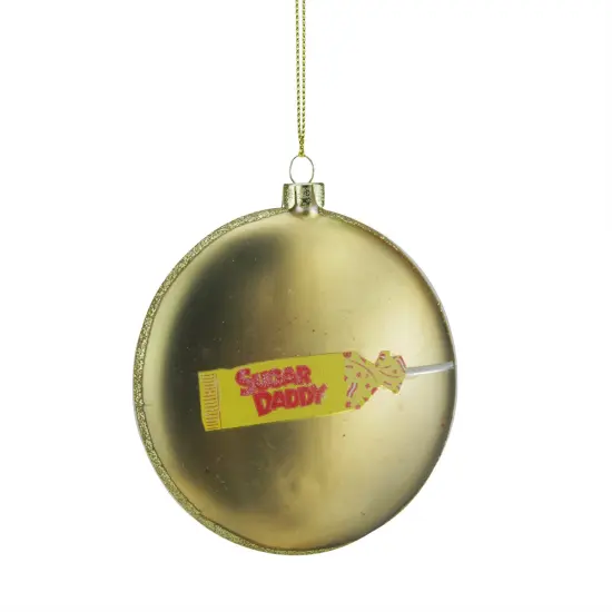 Northlight Tootsie Roll "Sugar Daddy" Milk Caramel Christmas Disc Ornament - 4" - Gold {3}
