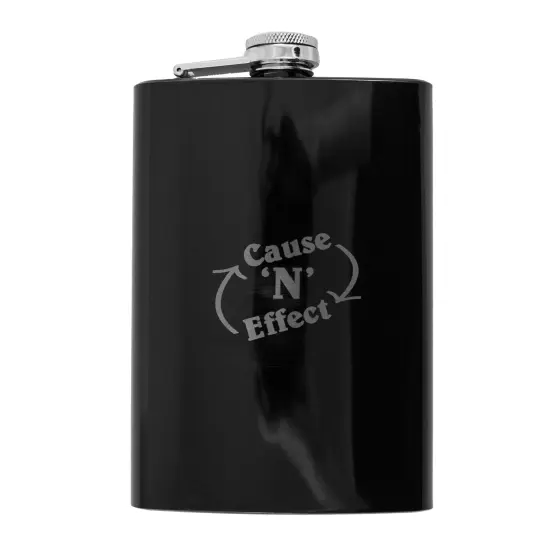 8oz BLACK Cause N Effect Flask {1}