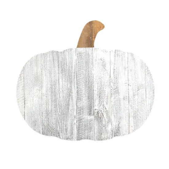 Rustic Farmhouse Fall Harvest Reclaimed Wood Pumpkin White {1}
