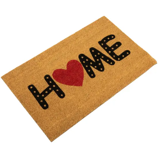 Northlight Natural Coir Home Heart Outdoor Doormat 18" x 30" Brown {5}