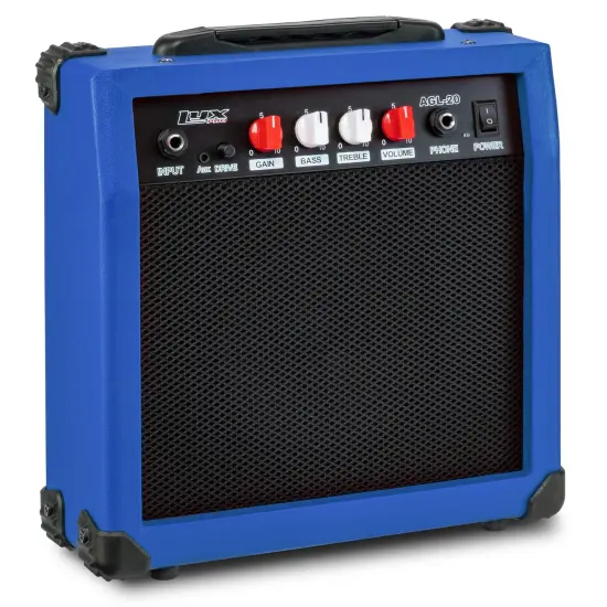 LyxPro Electric Guitar Amp, 20w Portable Mini Amplifier Blue {5}